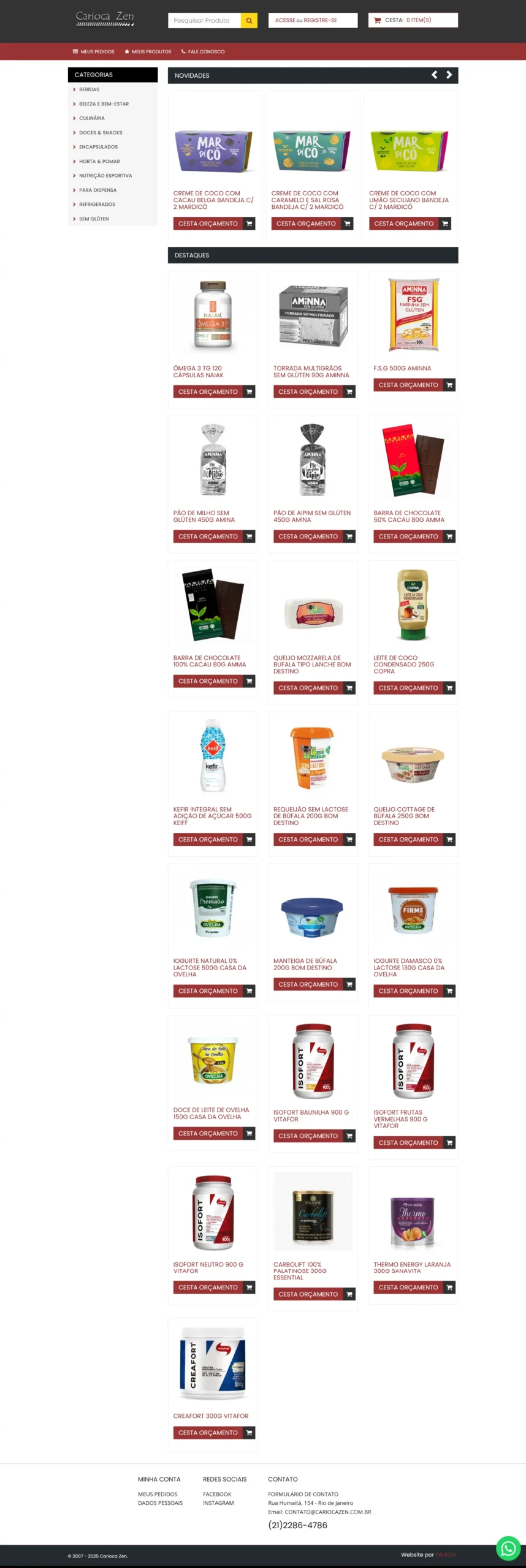 Projeto de site Carioca Zen