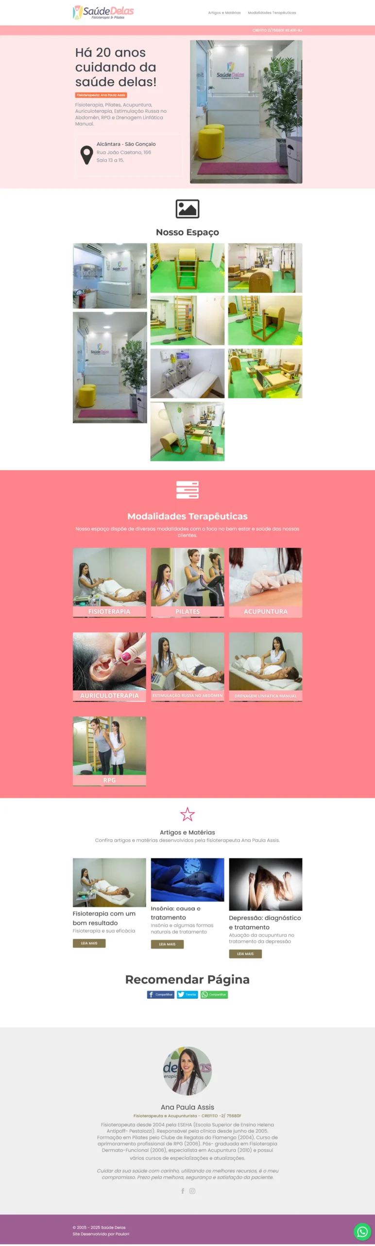 Projeto de site Saúde Delas
